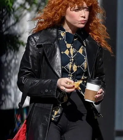 Natasha Lyonne Poker Face Black Leather Coat