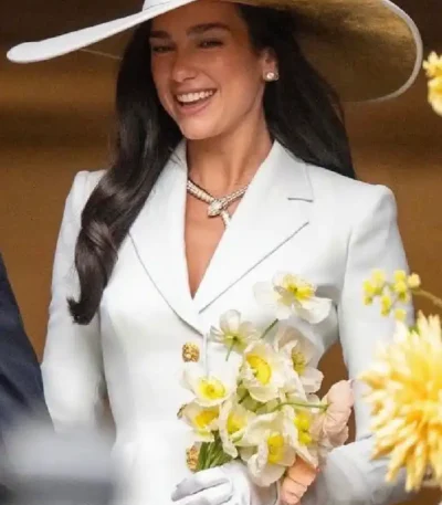 Dua Lipa Wedding White Bridal Blazer