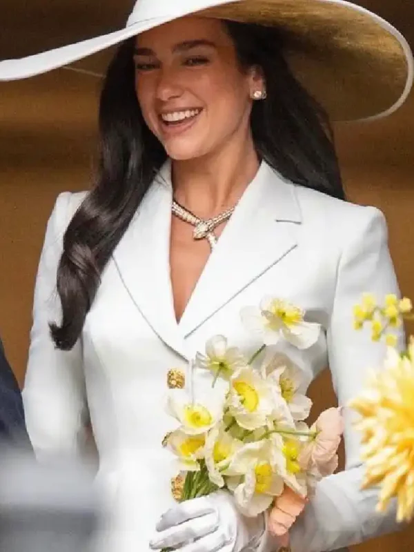 Dua Lipa Wedding White Bridal Blazer