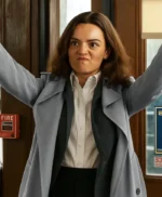 Emma Mackey Ella McCay Grey Trench Coat