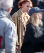Erin Kellyman Eleanor the Great Brown Leather Coat