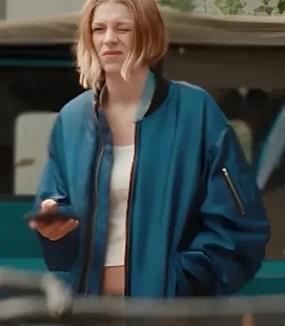Gretchen Cuckoo Blue Bomber Jacket