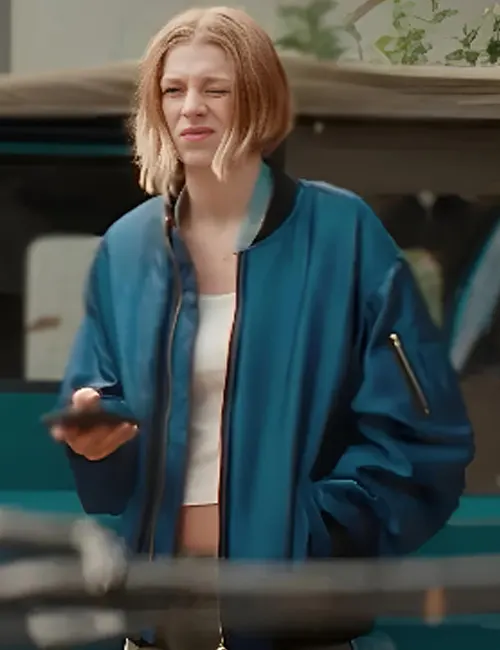 Gretchen Cuckoo Blue Bomber Jacket Gretchen Cuckoo Blue Bomber Jacket
