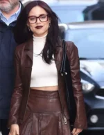 Jenna Ortega Death of a Unicorn Brown Leather Jacket