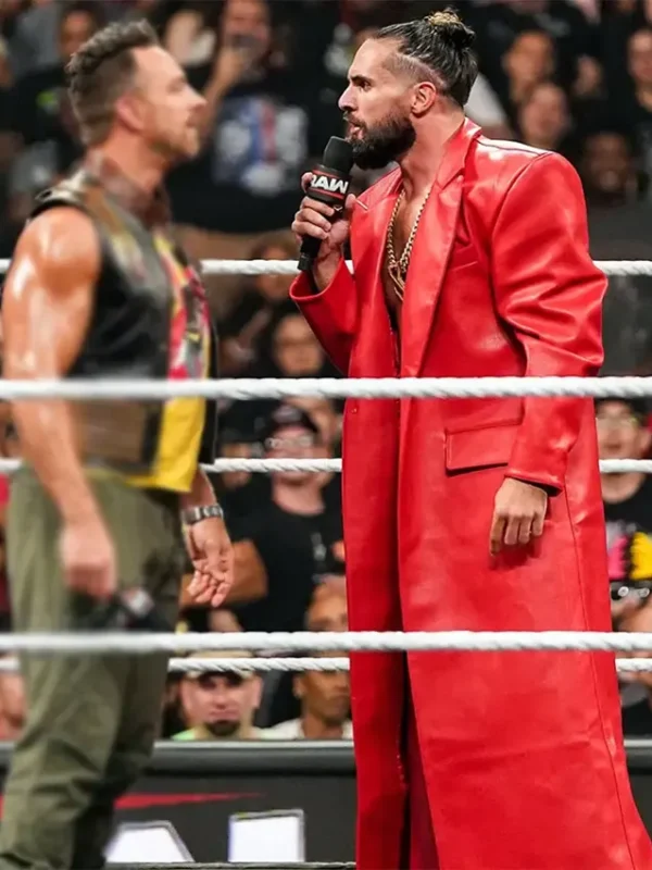 Seth Rollins WWE Raw Red Leather Coat