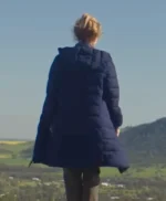 Susie Porter The Travellers Blue Puffer Coat