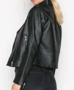 Slim Fit Womens Black Leather Moto Jacket