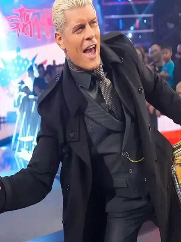 SmackDown 2025 Cody Rhodes Black Wool Coat