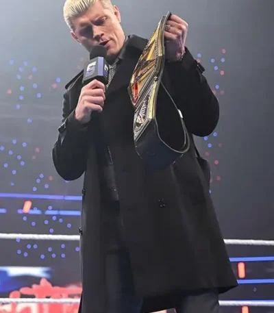 SmackDown 2025 Cody Rhodes Black Wool Coat