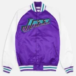Sophia Utah Jazz Full-Snap Satin Jacket