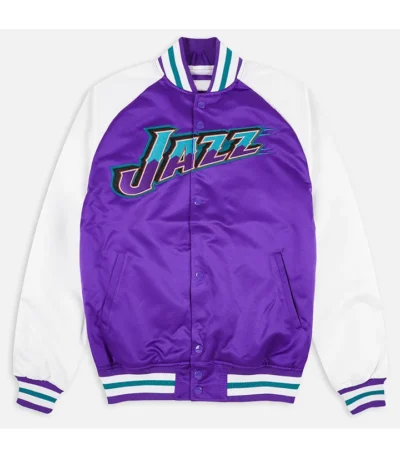 Sophia Utah Jazz Full-Snap Satin Jacket