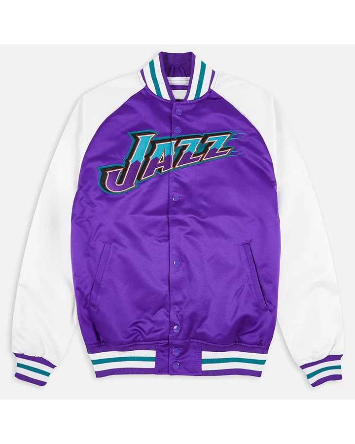 Sophia Utah Jazz Full-Snap Satin Jacket Sophia Utah Jazz Full-Snap Satin Jacket