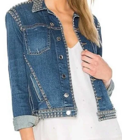 Spinning Out Jenn Yu Blue Studded Jacket