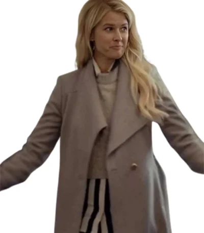 Spinning Out Mandy Davis Grey Wrap Coat