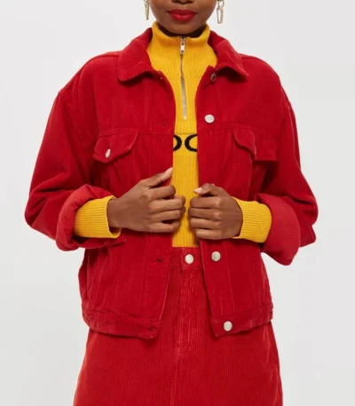 Spinning Out Serena Baker Red Corduroy Jacket
