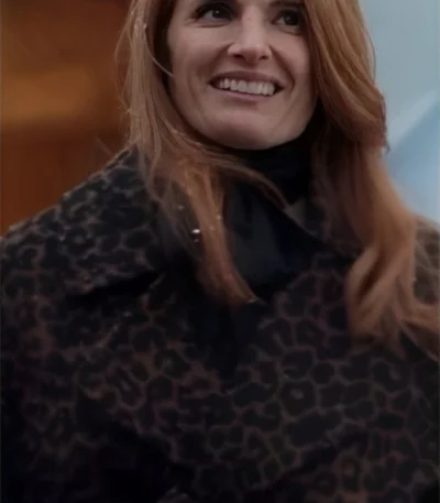 Stana Katic Murder in a Small Town Print Coat