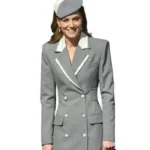 State Visit Kate Middleton Grey Long Coat