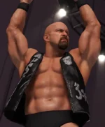 Steve Austin Stone Cold Black Leather Vest