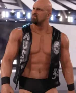 Steve Austin Stone Cold Black Leather Vest