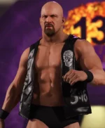 Steve Austin Stone Cold Black Leather Vest