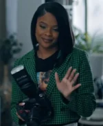 Strength Of A Woman 2023 Ajiona Alexus Green Cropped Blazer