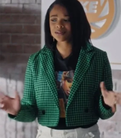 Strength Of A Woman 2023 Ajiona Alexus Green Cropped Blazer