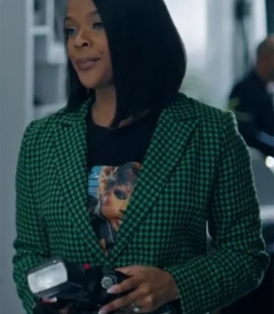 Strength Of A Woman 2023 Ajiona Alexus Green Cropped Blazer