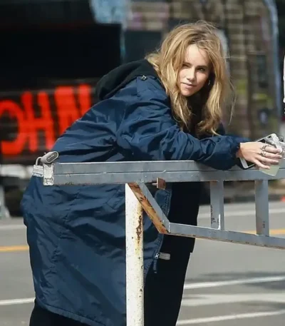 Daisy Jones & The Six 2023 Suki Waterhouse Blue Coat