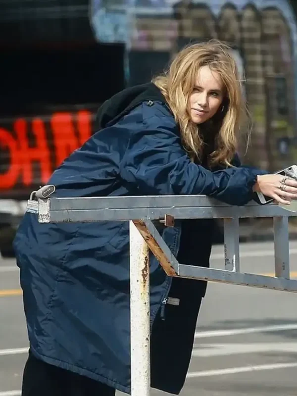 Daisy Jones & The Six 2023 Suki Waterhouse Blue Coat