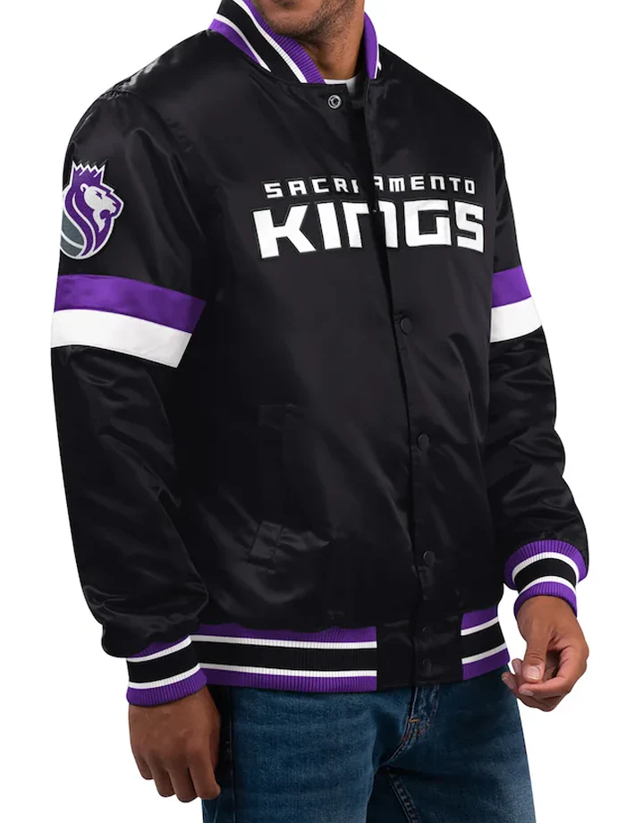 Sullivan Sacramento Kings Black Varsity Jacket Sullivan Sacramento Kings Black Varsity Jacket