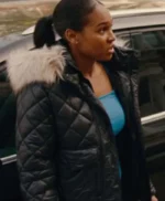 Supacell Sabrina Clarke Black Hooded Fur Jacket