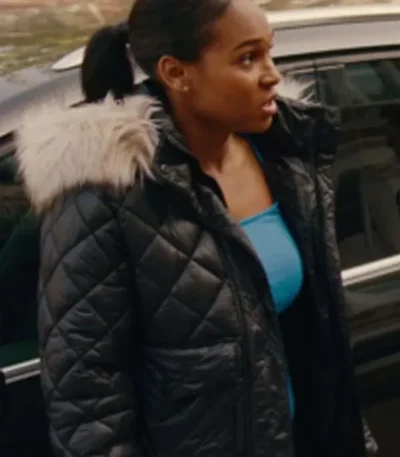 Supacell Sabrina Clarke Black Hooded Fur Jacket