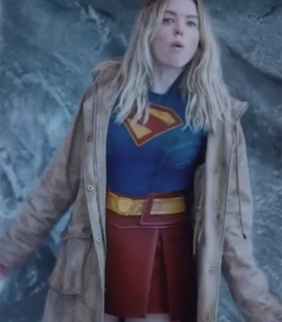 Supergirl Tan Parka Superman Hooded Coat