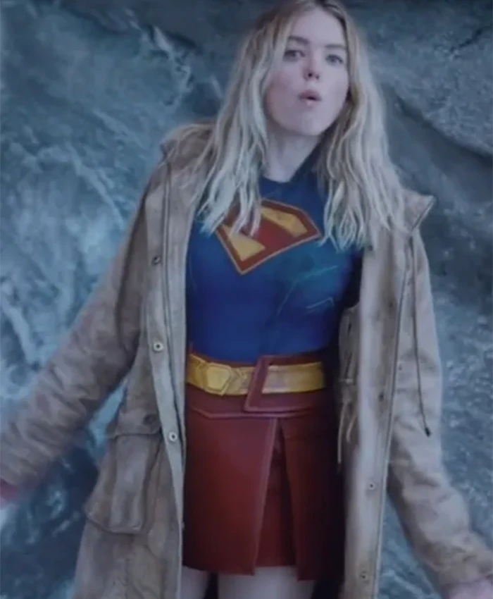 Supergirl Tan Parka Superman Hooded Coat Supergirl Tan Parka Superman Hooded Coat