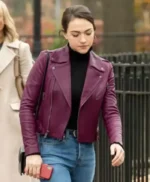 Susan God Friended Me TV Series Purple Motorcycle Leather Jacket