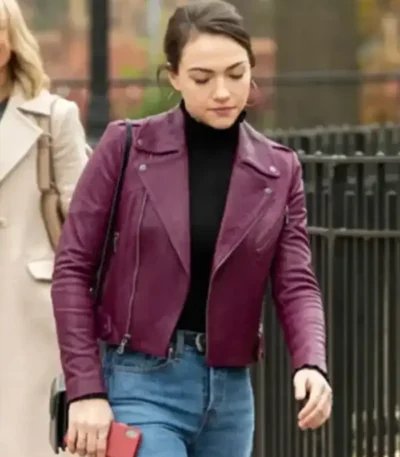 Susan God Friended Me TV Series Purple Motorcycle Leather Jacket