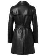 Susan Mid-Length Black Women’s Leather Trench Coat