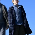 Susie Porter The Travellers Blue Puffer Coat