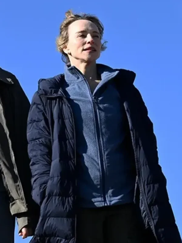 Susie Porter The Travellers Blue Puffer Coat