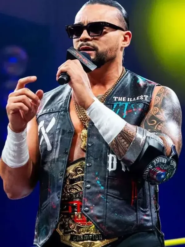 TNA Rebellion 2026 Mike Santana Leather Vest