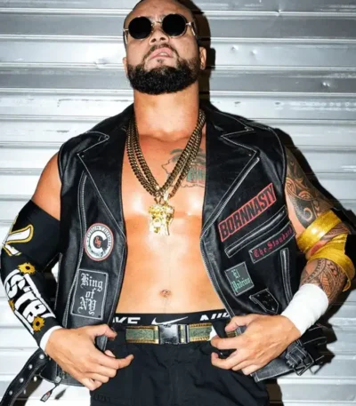 TNA Wrestler Mike Santana Bornnasty Leather Vest