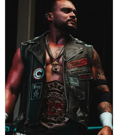 TNA Wrestler Mike Santana Bornnasty Leather Vest