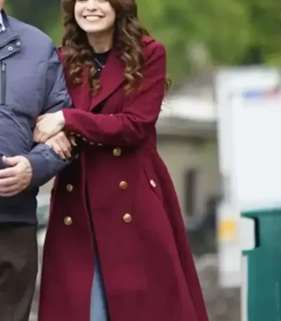 Tamla Kari Christmas At The Holiday Inn 2023 Red Wool Coat