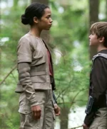 Taylor Russell White Leather Jacket Lost In Space