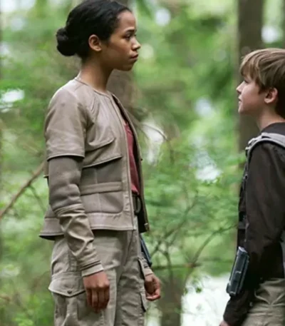 Taylor Russell White Leather Jacket Lost In Space