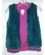 Teal Fur Vest