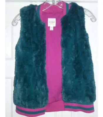 Teal Fur Vest