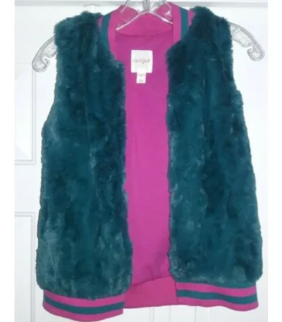Teal Fur Vest
