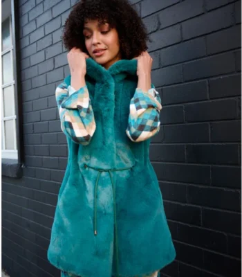 Teal Fur Vest