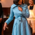 Terri J. Vaughn She The People Alligator Emboss Blue Coat